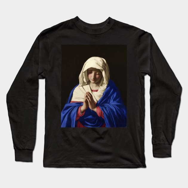 The Virgin in Prayer - Giovanni Battista Salvi da Sassoferrato Long Sleeve T-Shirt by themasters